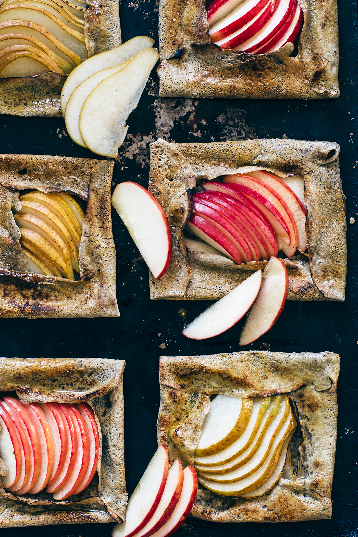 Pear and Apple Buckwheat Crêpe Galettes