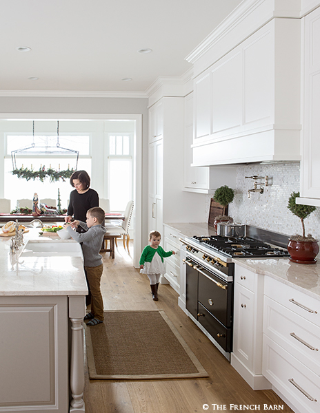 Mother and child preparing lunch