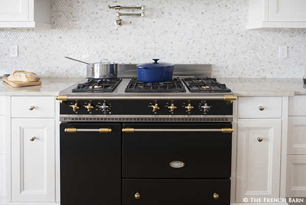 Two pots on a Lacanche stove